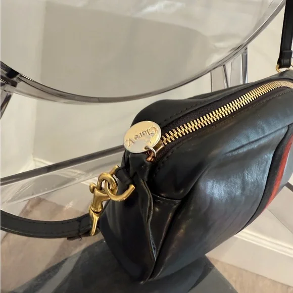Clare V Black Crossbody with Red Accent - Picture 6 of 7